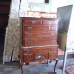 mahogany highboy, 56" high, 20" deep, 36" high   SALCON  $295