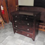 1830's Empire chest, minor damage, holes for mirror, mirror missing  -  38" wide, 18" deep, 37 1/2" high   AW0010