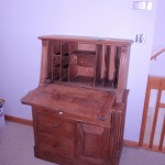 1890's Victorian pine slant-lid desk, gallery missing, 34" wide, 48" high, 19"deep  BLCON  $95.