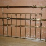 king size brass bed with hollywood frame   $95  JRCON