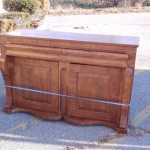 mahogany veneer sideboard, c 1860, 38 1/2" high, 58" wide, 21" deep SPENCON $350