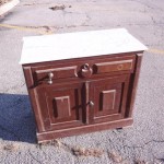 walnut commode, c 1890, back splash missing, 28 1/2" high, 21" wide, 15" deep - P050  $120